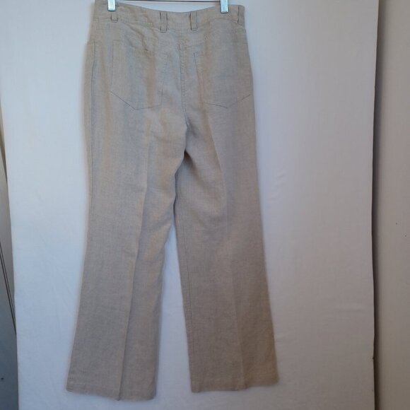 Eileen Fisher Linen Pants Natural Classic Flat Front Womens 4 - Picture 9 of 13